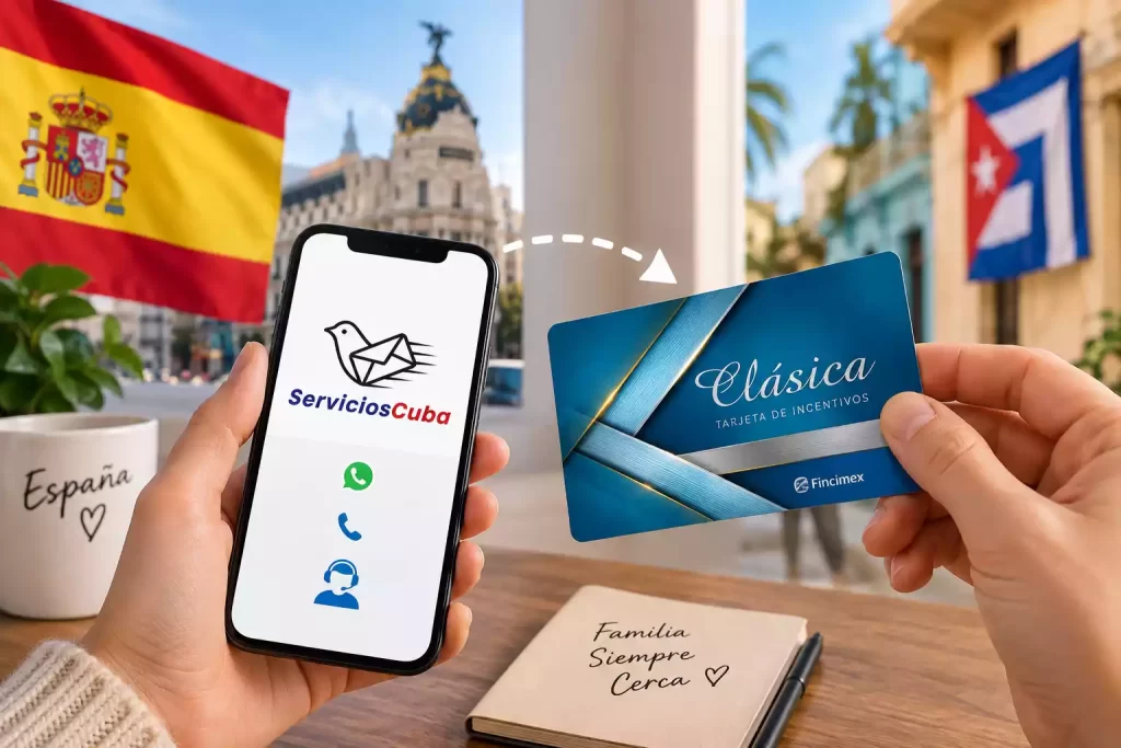 Recargar Tarjeta Clásica desde España con ServiciosCuba